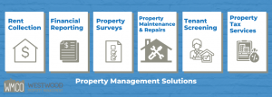 Property management solutions - rent collection, financial reporting, property surveys, property maintenance and repairs, tenant screening and property tax services.