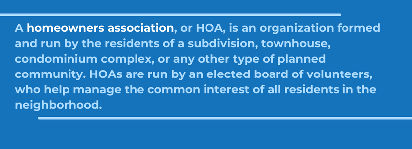 What is an HOA? definition infographic